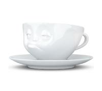Fifty Eight t014501 - Taza de café con platillo verpennt, porcelana, 200 ml, blanco