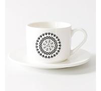 Tazas de Café con Asa Estudio de yoga y meditación circular Mandala Enso （6oz/175ml） Perfecto para cocinas, restaurantes y cafeterías, gran idea de regalo
