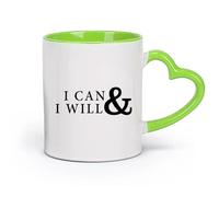 Tazas de Café con Asas Grandes para Hombres y Mujeres Puedo y voy a inspirar （11oz/320ml） Regalo divertido para amantes del café, mejores amigos del trabajo, compañeros de trabajo y amigos Verde