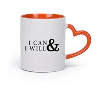 Tazas de Café con Asas Grandes para Hombres y Mujeres Puedo y voy a inspirar （11oz/320ml） Regalo divertido para amantes del café, mejores amigos del trabajo, compañeros de trabajo y amigos Naranja