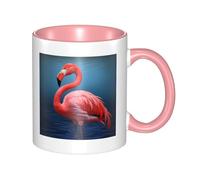 Tazas de café con diseño de flamenco de animales con asa, taza grande de porcelana de 325 ml para bebidas calientes y frías, tazas de té de cerámica para hombres y mujeres, taza de café divertida para
