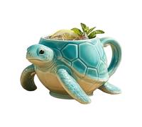 Tazas de café con diseño de tortuga con temática de mar, bonitas tazas de cerámica con efecto 3D, vasos duraderos, amantes del arte de la de hielo y té para amigos en todas las estaciones