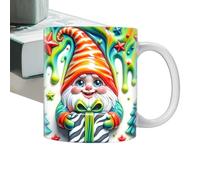 Tazas De Café Con Temas De Gnomos - Personajes De Jardín 3D, Arte De Cerámica Esculpida | Diseño De Tazas De Vacaciones Coloridas, Acogedora Idea De Regalo De Bebidas, Momentos De Mesa Festivos Para
