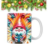 Tazas De Café Con Temas De Gnomos - Personajes De Jardín 3D, Arte De Cerámica Esculpida | Diseño De Tazas De Vacaciones Coloridas, Acogedora Idea De Regalo De Bebidas, Momentos De Mesa Festivos Para