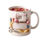 Tazas De Café Con Temática De Costura, Cerámica De 35 ran Capacidad Divertida, Tazas de té con máquina para coser, Para Zumo, Cerveza, Leche, Refresco, Té, Bebidas, Hogar, Escuela, Oficina, Reside