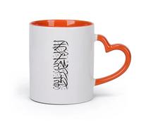 Tazas de café de blanca Caligrafía inglesa islámica musulmana y （11oz/320ml） Regalo divertido para amantes del café, mejores amigos del trabajo, compañeros de trabajo y amigos Naranja