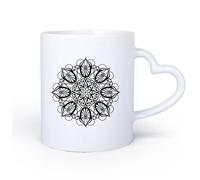 Tazas de café de cerámica blanca Estudio de meditación Enso Circle Mandala 11oz/320ml Perfecto para cocinas, restaurantes y cafeterías, gran idea de regalo
