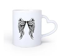 Tazas de café de cerámica blanca Símbolo de alas de mujer ángel 11oz/320ml El mejor regalo para una bebida matutina, bodas, cumpleaños, regalos para mujeres, Día del Padre, madres, niñas y niños