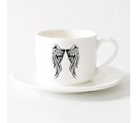 Tazas de café de cerámica blanca Símbolo de alas de mujer ángel （6oz/175ml） El mejor regalo para una bebida matutina, bodas, cumpleaños, regalos para mujeres, Día del Padre, madres, niñas y niños