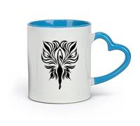 Tazas de café de cerámica con asa, diseño tribal de hada con alas de fuego y llamas (320 ml), perfectas para cocinas, restaurantes y cafeterías. Ideales para regalar.