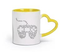 Tazas de café de cerámica con asa, joystick, chip, videojuego, sala de juegos (320 ml), perfectas para cocinas, restaurantes y cafeterías, gran idea de regalo, color amarillo.