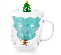Tazas de Café de Cristal de Navidad 250ml Vasos de Espresso de Doble Pared Transparente,vasos de café vasos de té vasos de latte macchiato para Navidad mujer Esposa Mamá Su abuela Niña Maestra Amiga