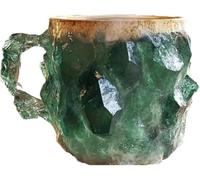 Tazas de Café de Cristal Mineral 2024 - Mug Multicolor Translúcido, Elegante Regalo para Casa y Oficina (Verde)