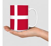 Tazas de café de Dinamarca con bandera blanca patriótica para hombres, papá, padre, marido, taza de té de cerámica militar, divertida taza de té blanca brillante para el día de San Valentín, Año