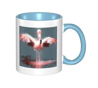 Tazas de café de flamenco con asa, taza grande de porcelana de 325 ml para bebidas calientes y frías, tazas de té de cerámica para hombres y mujeres, divertida taza de café para inauguración de la