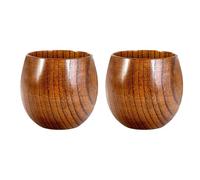 Tazas de café de madera - 2 vasos de madera retro para bebidas en aspecto vintage, vasos vintage para el hogar, tanto para café, café, té, espresso, vino con leche, como también para cocina, comedor y