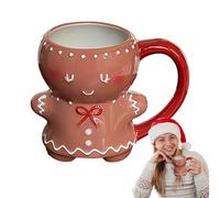 Tazas de café de Navidad, botella de agua ergonómica de pan de jengibre, taza de café de cerámica de 280 ml, para Halloween, mujeres, otoño, niños, hombres, té helado de viaje