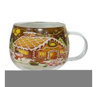 Tazas de café de Navidad, taza de café pintada transparente de Navidad | Recipientes de bebidas festivas de 300 ml para el hogar de temporada, vasos de cocina para leche, bebidas frías, cacao caliente