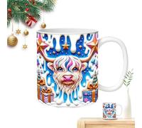 Tazas de café de Navidad, taza de de las Highlands - Tazas de café de vacaciones Tazas de café de Navidad de cerámica,Taza de, accesorios de Navidad para café caliente, té frío, chocolate