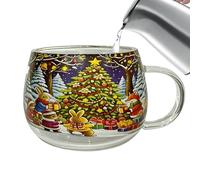 Tazas de café de Navidad - Taza de té de para vacaciones, recipientes de bebidas festivas de 300 ml, cristalería para bebidas calientes, cacao latte, bebidas frías, leche y vino