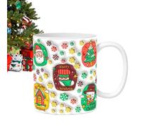 Tazas de café de Navidad - Tazas de café de cerámica de Navidad - Bonita taza de Navidad, tazas de café para decoración de bandejas escalonadas, tazas de café de Navidad, taza, tema de Navidad para