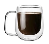 Tazas de café de vidrio, 250 ml, taza aislada de doble pared, resistente al calor, para té, café, café con leche, capuchino, espresso, té helado, apto para lavavajillas y microondas, juego de 1