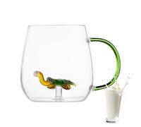 Tazas De Café De Vidrio Con Asa - Tazas De Tortuga Creativas Y Lindas Para Jugo De Frutas | Accesorios de oficina Vasos para jugo de frutas, té, leche, agua fría, agua caliente para mujeres y ho