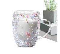 Tazas de café de vidrio con doble aislamiento, taza de café de vidrio con aislamiento estético, 350 ml, tazas ligeras resistentes al calor, tazas de té para bebidas frías y calientes