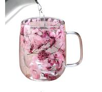 Tazas de café de vidrio de doble capa - Tazas de vidrio, taza de bebida caliente equipada con asa, elegante recipiente de té y café, decoración duradera para bebidas, jardín al aire libre, balcón