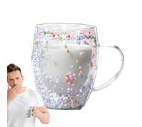 Tazas de café de vidrio de doble pared, taza de café de vidrio de borosilicato transparente aislado, resistente al calor, taza de café y té, taza térmica ligera