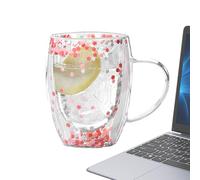 Tazas de café de vidrio de doble pared, taza de café de vidrio de borosilicato transparente aislado, resistente al calor, taza de café y té, taza térmica ligera