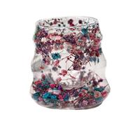 Tazas de café de vidrio doble, taza de café de vidrio de flores secas, vaso reutilizable de 160 ml para bebidas frías y calientes, capuchino, leche, agua, mujeres, niñas, cumpleaños, de