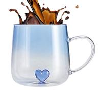 Tazas de Café de Vidrio Tarro Con Degradado Y Corazón 3D