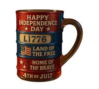 Tazas de café del 4 de julio, taza de café del Día de los Caídos del 4 de julio, vasos reutilizables de resina, recipiente decorativo patriótico para la colección de hidratación diaria