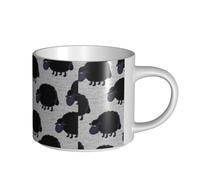 Tazas de café Desayuno Avena Leche Taza de té Taza de cerámica Grande, Oveja,Blanco,Talla única