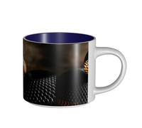 Tazas de café, desayuno, avena, leche, té, cerámica, grande, estampado de serpiente mamba negra,Azul marino,Talla única