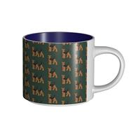 Tazas de café, desayuno, avena, leche, té, cerámica, grande, Welsh Terrier,Azul marino,Talla única