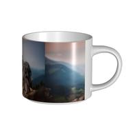 Tazas de café, desayuno, avena, leche, té, taza de cerámica grande, pastor australiano, montañas, mascotas australianas, perros,Blanco,Talla única