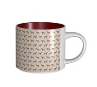 Tazas de café, desayuno, avena, leche, té, taza de cerámica grande, raza de perro Rhodesian Ridgeback, mascota, color canela,Rojo,Talla única