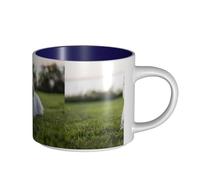 Tazas de café, desayuno, avena, leche, té, taza de cerámica grande, Westie Lawn, West Highland White Terrier, perros,Azul marino,Talla única