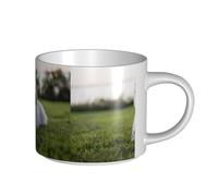Tazas de café, desayuno, avena, leche, té, taza de cerámica grande, Westie Lawn, West Highland White Terrier, perros,Blanco,Talla única