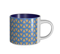 Tazas de café, desayuno, leche de avena, taza de té, taza de cerámica, grande, divertida, pizza,Azul marino,Talla única