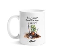 Tazas De Café Divertido Taza De Cerámica Nunca Se Es Demasiado Viejo Para Jugar En La Tierra. Porcelana Tazas De Té Para Día De La Madre Hombre Cumpleaños 330Ml