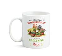 Tazas De Café Divertido Taza De Desayuno Sí, Tengo Un Plan De Jubilación. Planeo Dedicarme A La Jardinería Durante Mi Jubilación. Maravillosa Tazas De Té Para Abuela Desayuno Mamá 330Ml