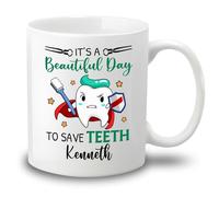 Tazas De Café Es Un Hermoso Día Para Salvar Los Dientes Taza De Desayuno,Divertido,Novedad,Tazas Para Oficina Mujer Hombre 330Ml