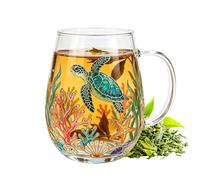 Tazas de café florales decorativas vintage con diseño de colibrí y flores | Vasos de cristal pintados con diseños para café helado, jugo, agua, vino, bebidas, día de la madre, cumpleaños