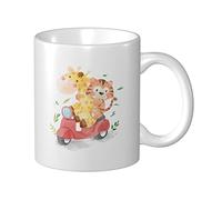 Tazas De Café Lindo Amigo Animal Conduciendo Una Motocicleta Tazza Di Latte Mujeres Hombres Tazas Graciosas, Para Café, Bebidas Calientes, Oficina, 330ml