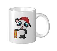 Tazas De Café Panda Pequeño De Dibujos Animados Sosteniendo Una Patineta Tazza Di Latte Hombres Decorativas Tazas De Vajilla, Para Cocina, Cumpleaños, Café, 330ml