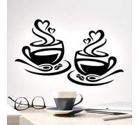 Tazas de café Pegatinas de pared Tazas de cocina Decoración de pared Divertido myg Love Decal Té Cafe, Vinilos de vinilo Diciendo cita, Tazas de taza caliente extraíble Pegatina Beber Espresso