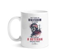 Tazas De Café Personalizada Taza Cerámica Mi Tiempo De Uniforme Ha Terminado, Pero Ser Veteran Nunca Termina. Maravillosa Tazas Para Cocina Abuela Leche 330Ml